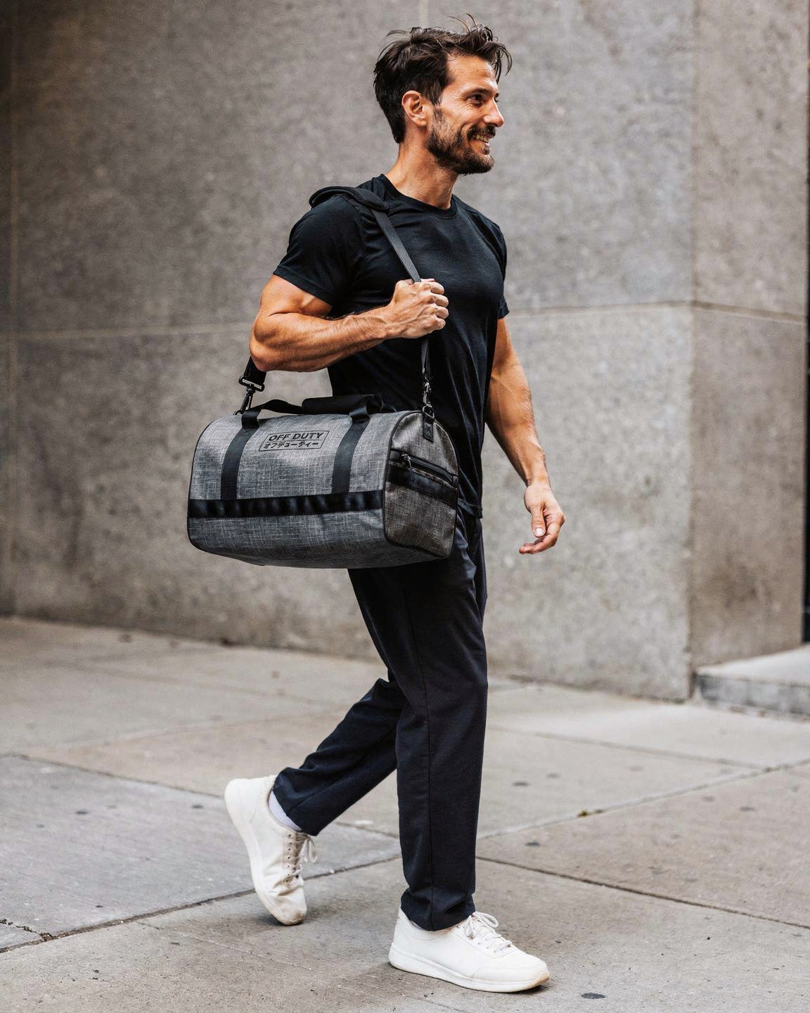 Off Duty Day Trip Gym Bag, leaving the gym