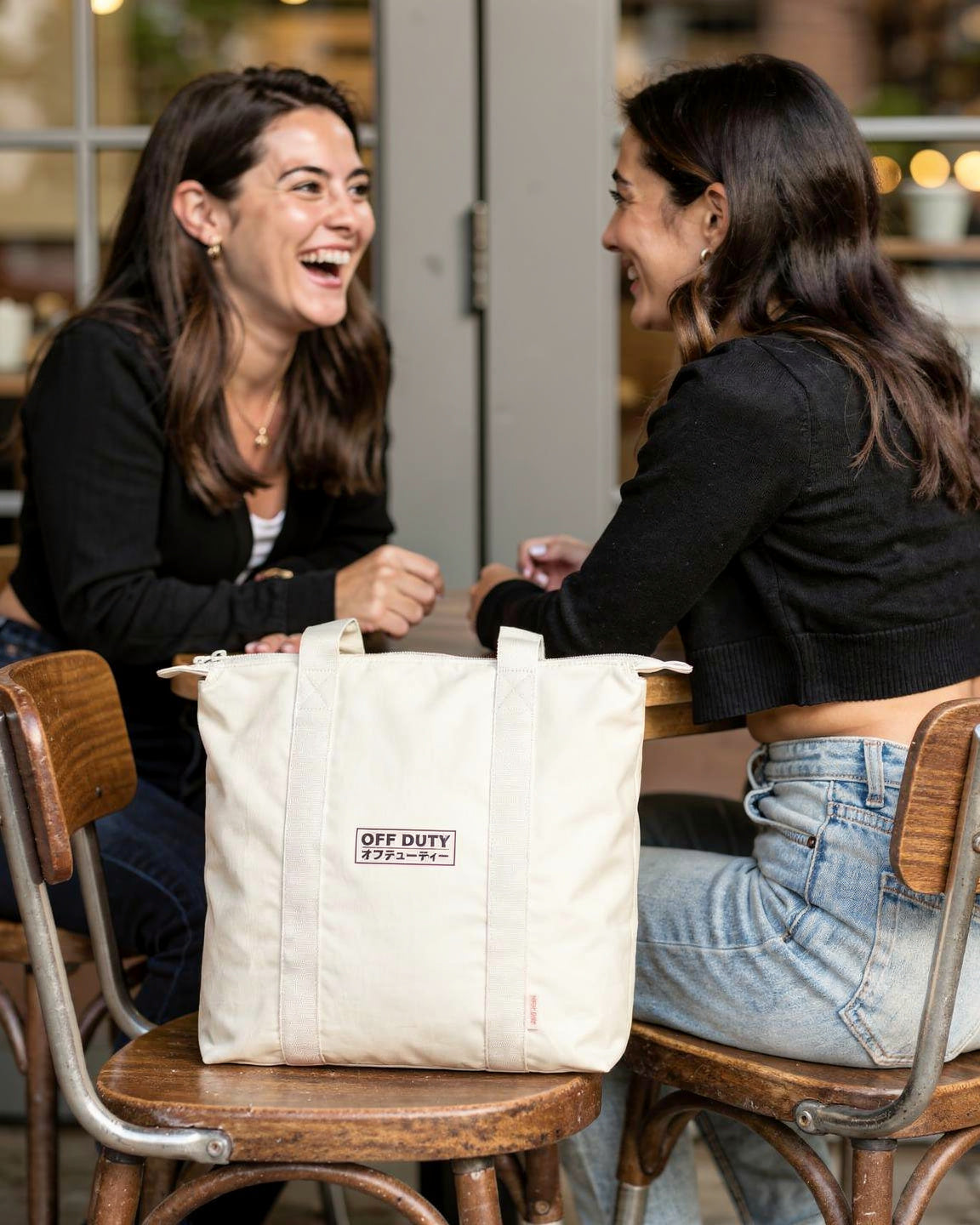 Off Duty Day Trip Tote in Ivory, brunch with friends — od-color:ivory