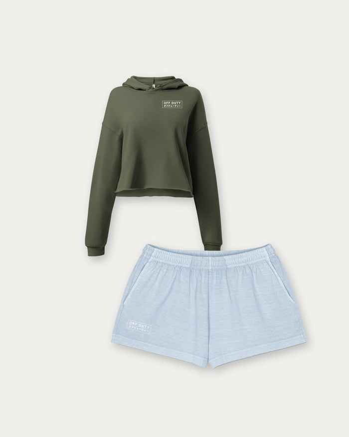 The Sunday Set: Cropped hoodie and shorts