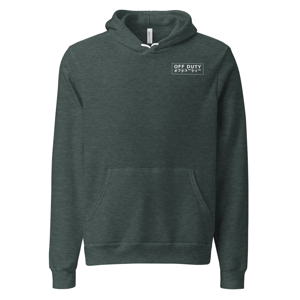 Off Duty Men's Hoodie in Heather Forest, front view