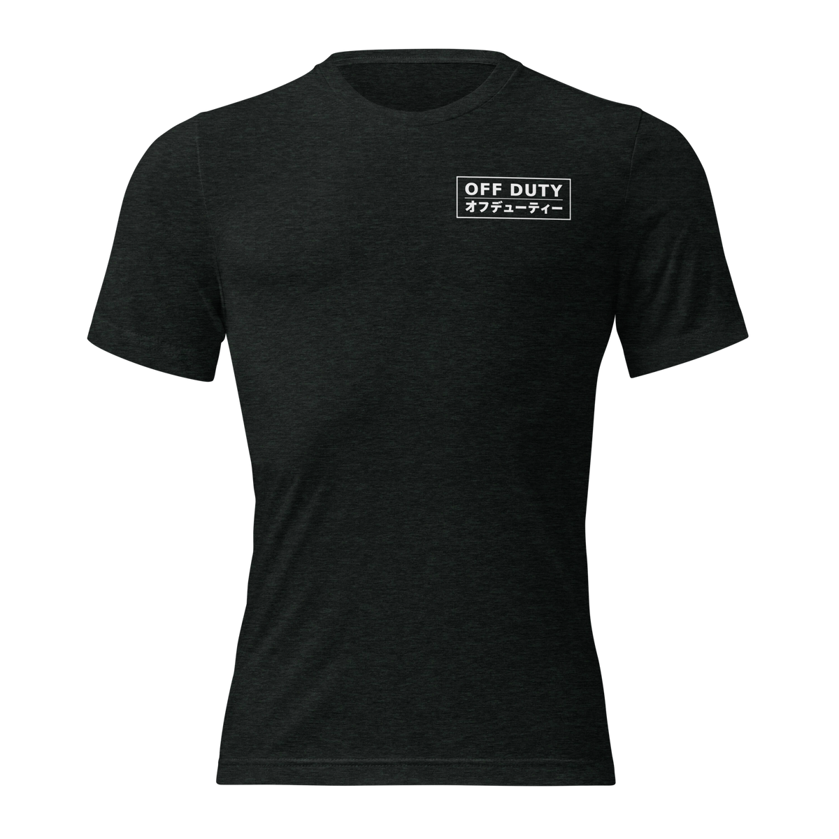 Off Duty Men's Triblend Tee in Black, front-view product image for this color