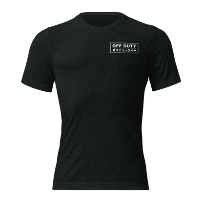 Off Duty Men's Triblend Tee in Black, front-view product image for this color