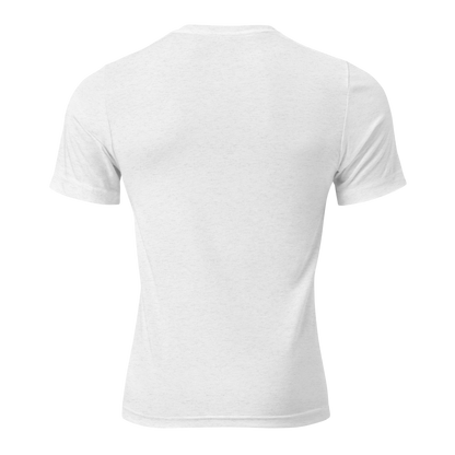 Off Duty Men's Triblend Tee in White, back view