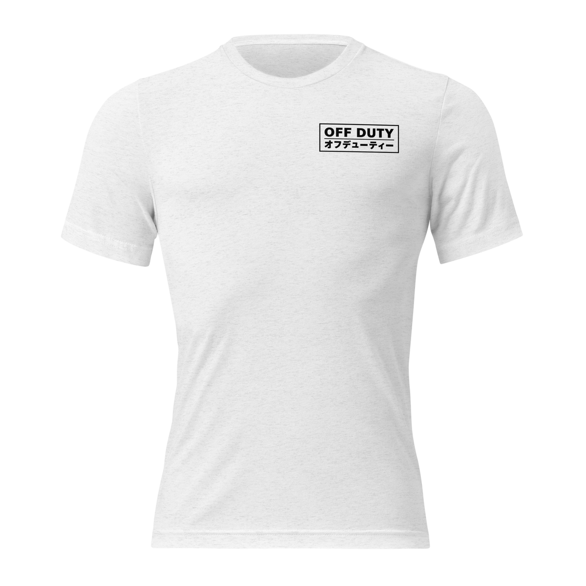 Off Duty Men's Triblend Tee in White, front-view product image for this color