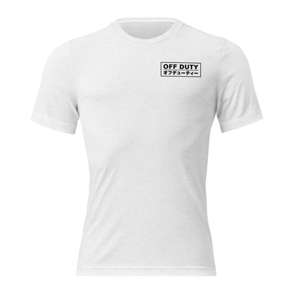 Off Duty Men's Triblend Tee in White, front-view product image for this color