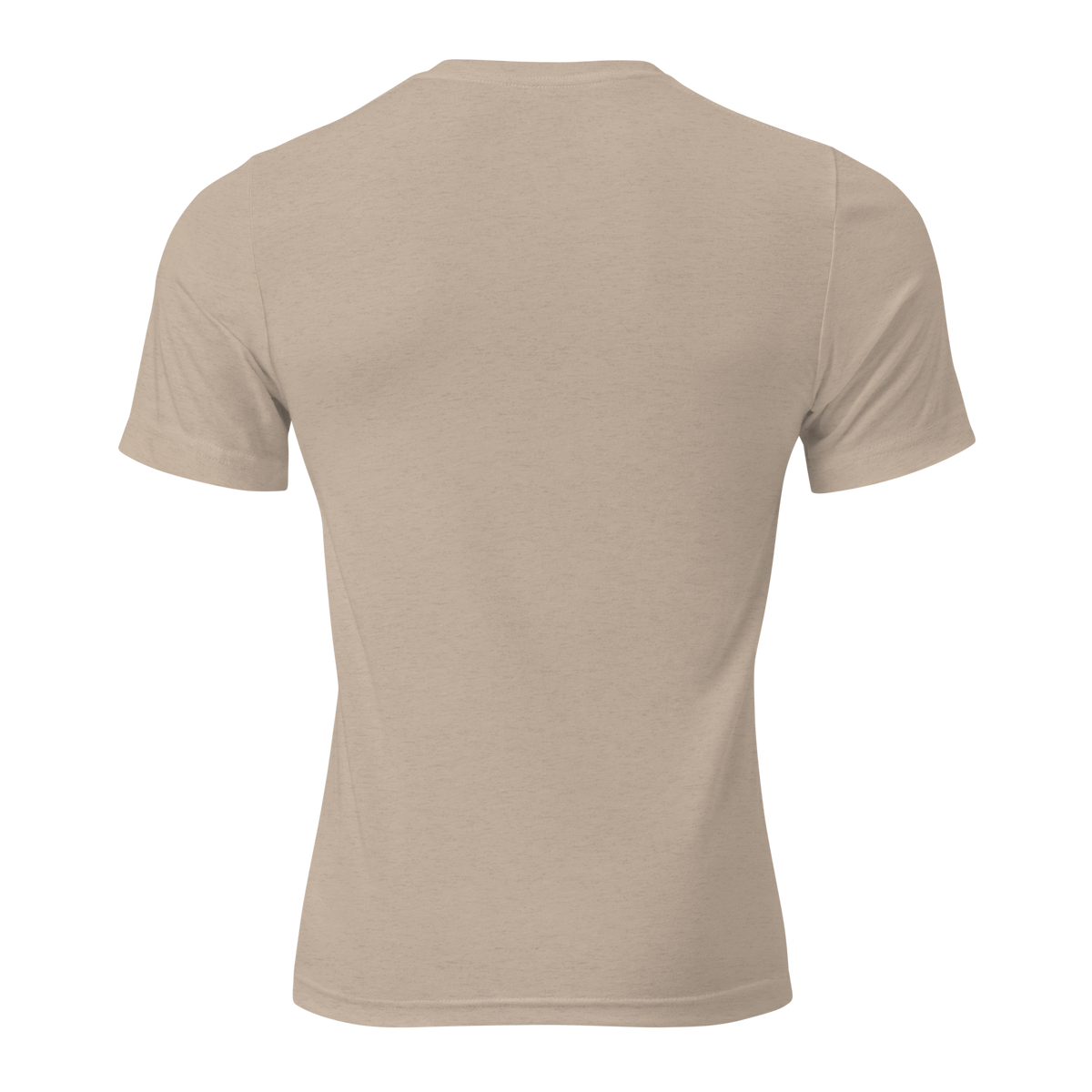 Off Duty Men's Triblend Tee in Tan, back view