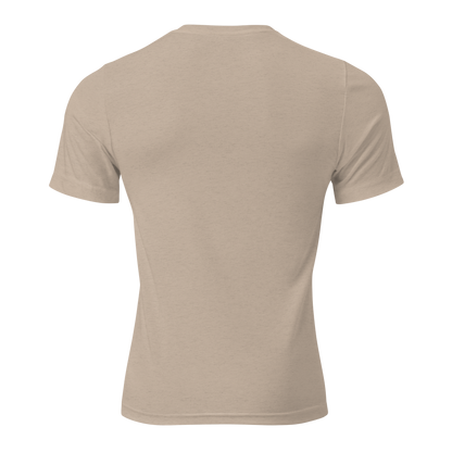 Off Duty Men's Triblend Tee in Tan, back view