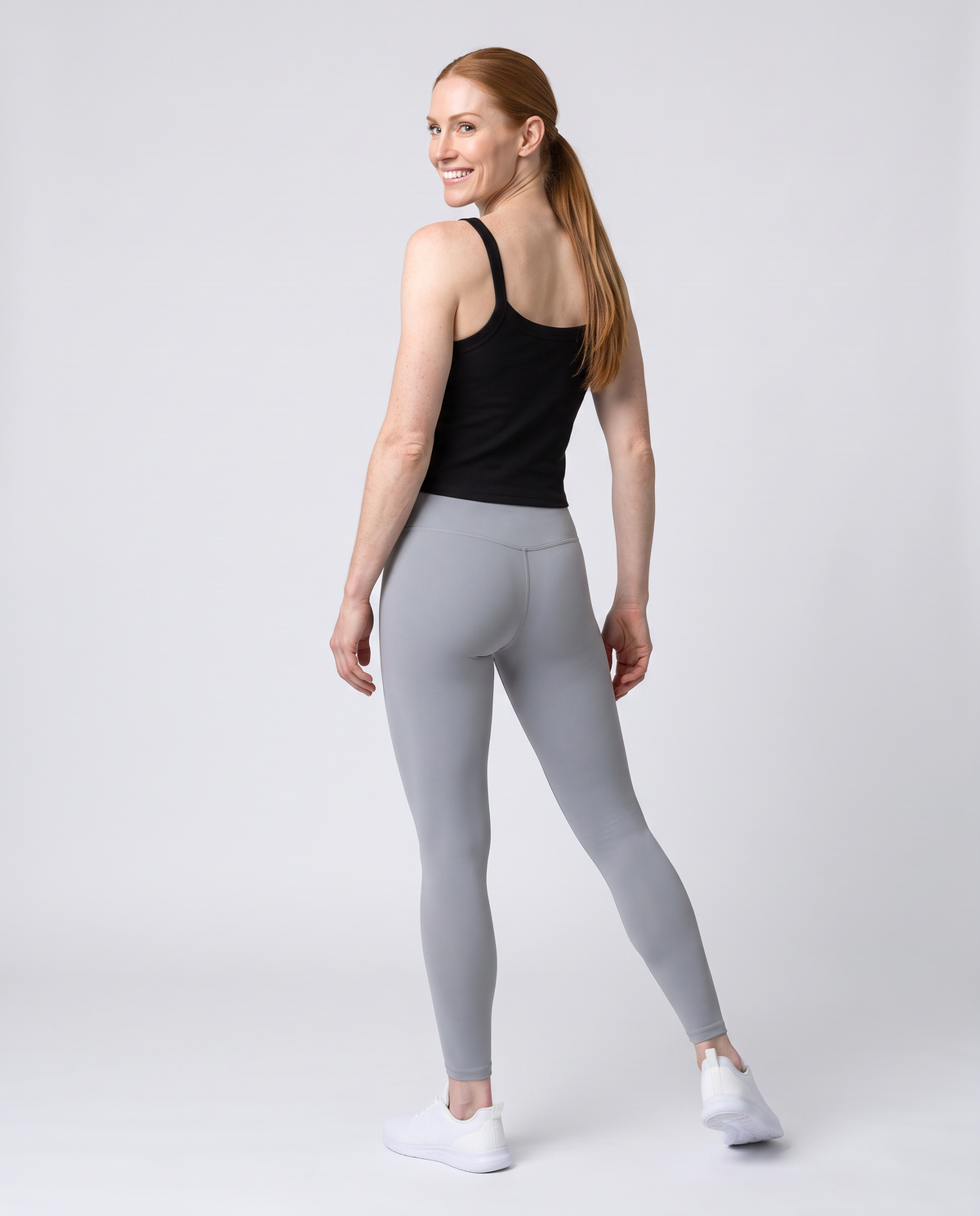 Off Duty The Weekend Ribbed Tank in Solid Black Blend on model, scene 6 — od-color:solid-black-blend