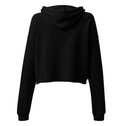 Off Duty Women's Cropped Hoodie in Black, back view