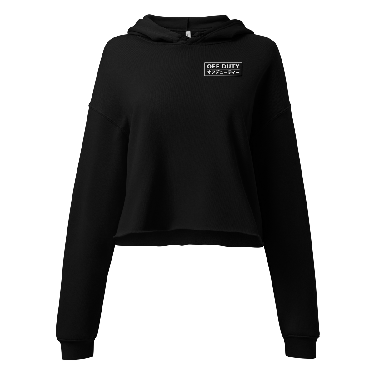 Off Duty Women's Cropped Hoodie in Black, front view