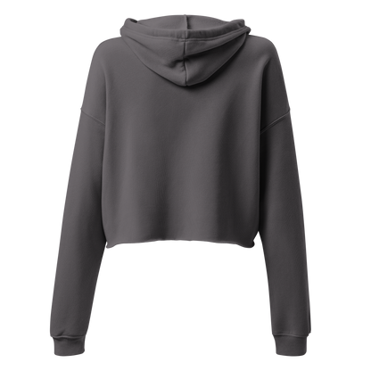 Off Duty Women's Cropped Hoodie in Storm, back view