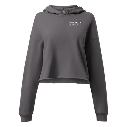 Off Duty Women's Cropped Hoodie in Storm, front view