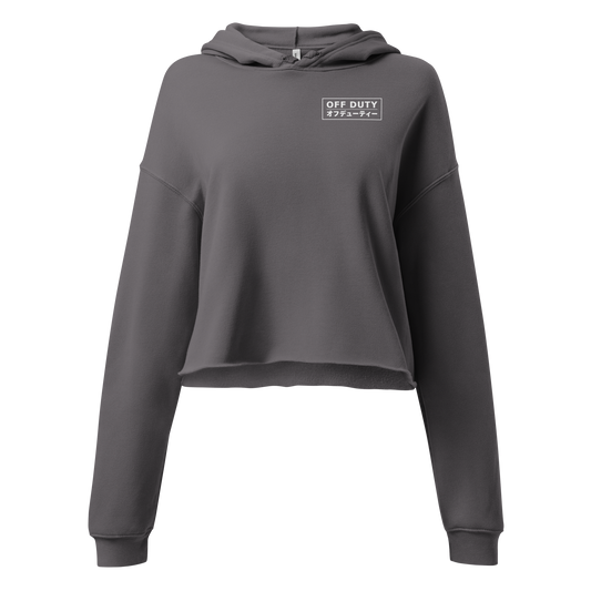 Off Duty Women's Cropped Hoodie in Storm, front view