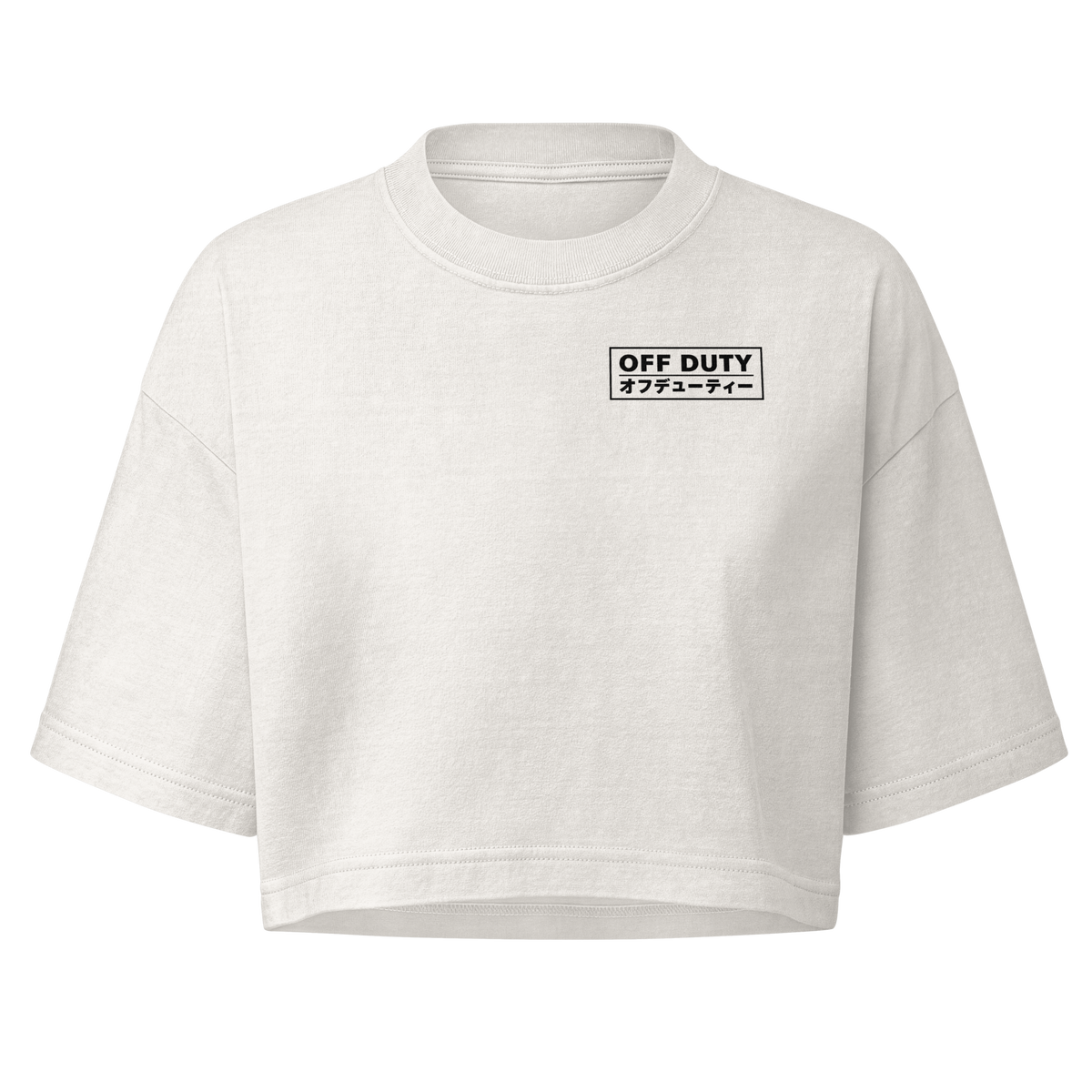 Off Duty Women's Crop Top in Vintage White, front view