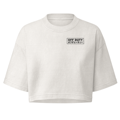 Off Duty Women's Crop Top in Vintage White, front view