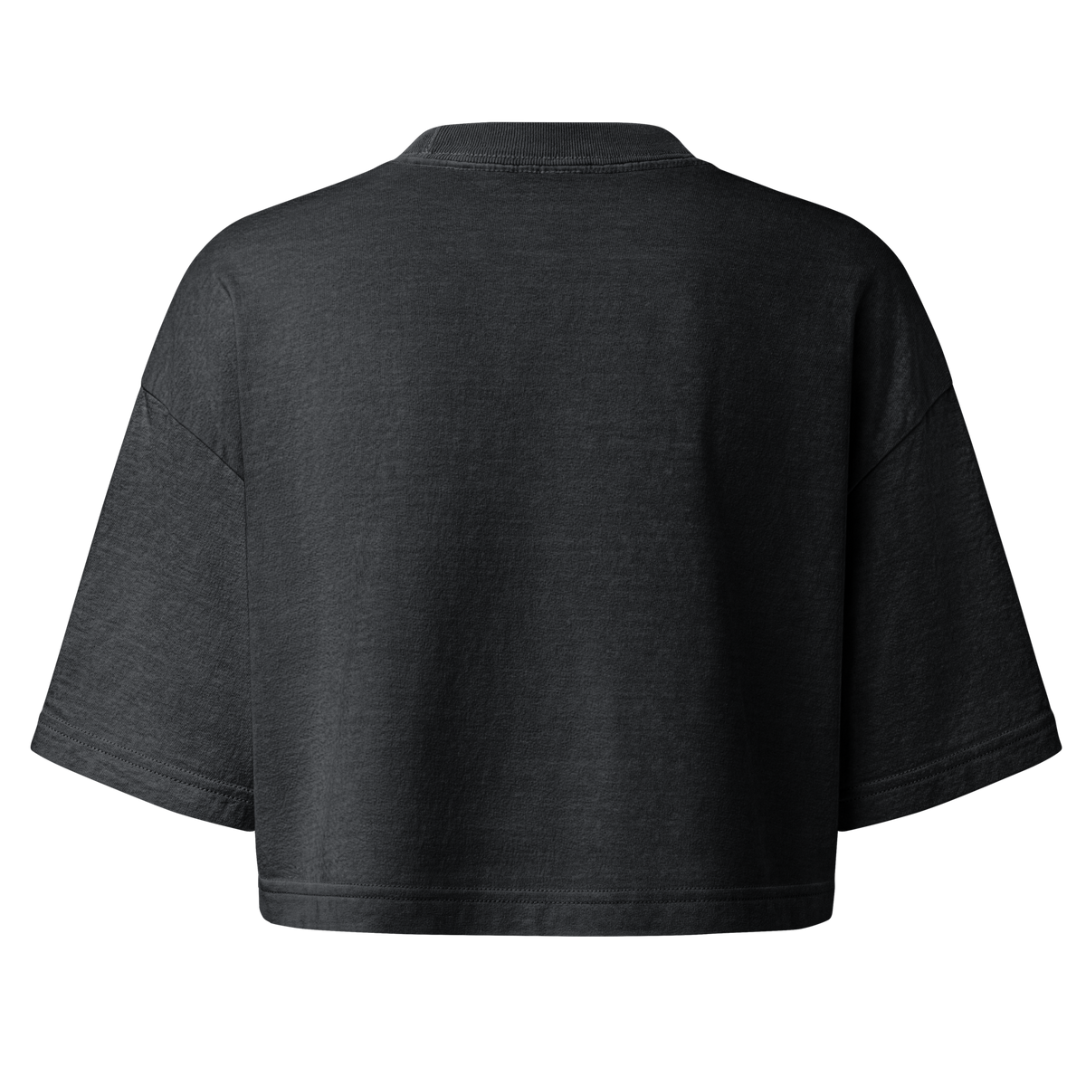Off Duty Women's Crop Top in Washed Black, back view